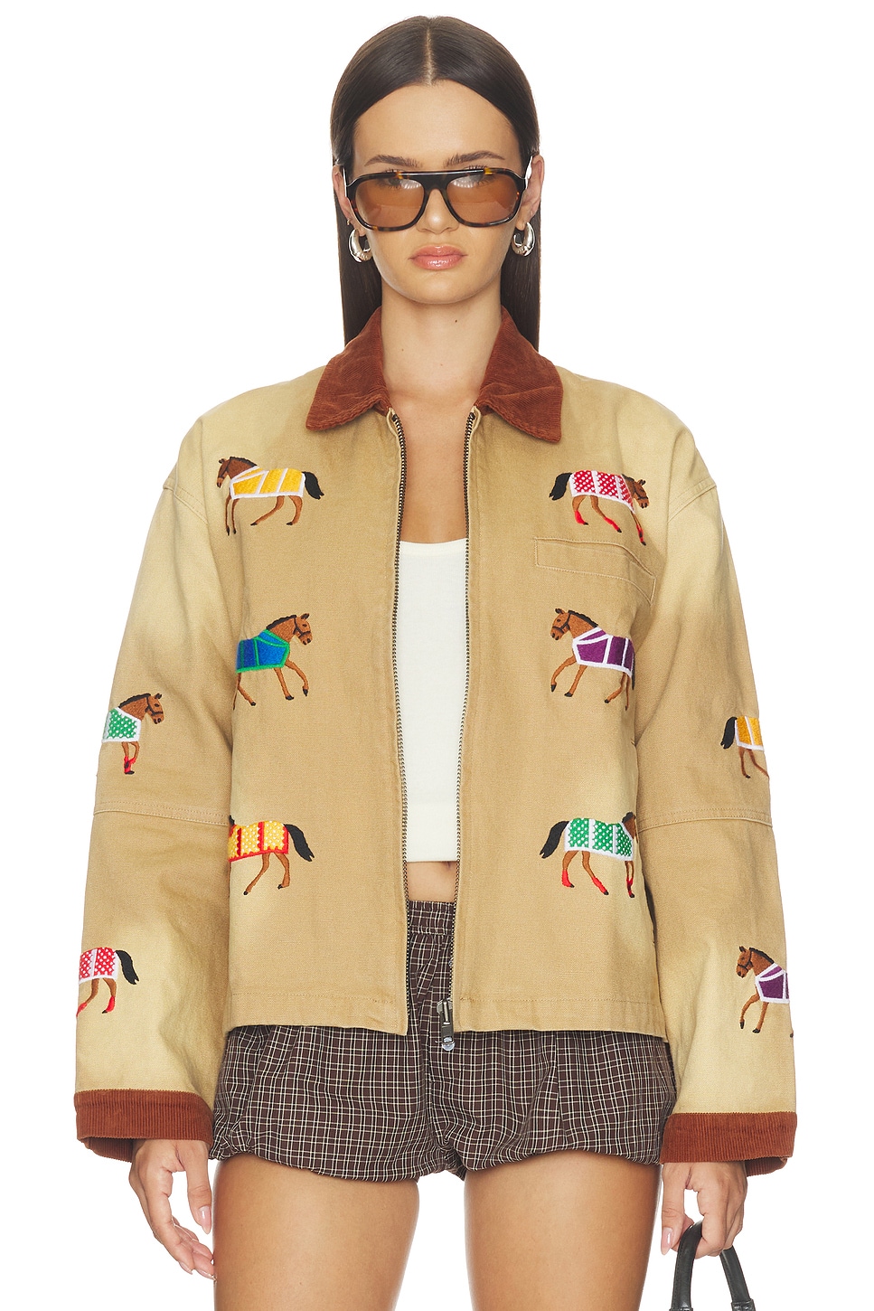 Lariat Horse Embroidered Work Jacket
