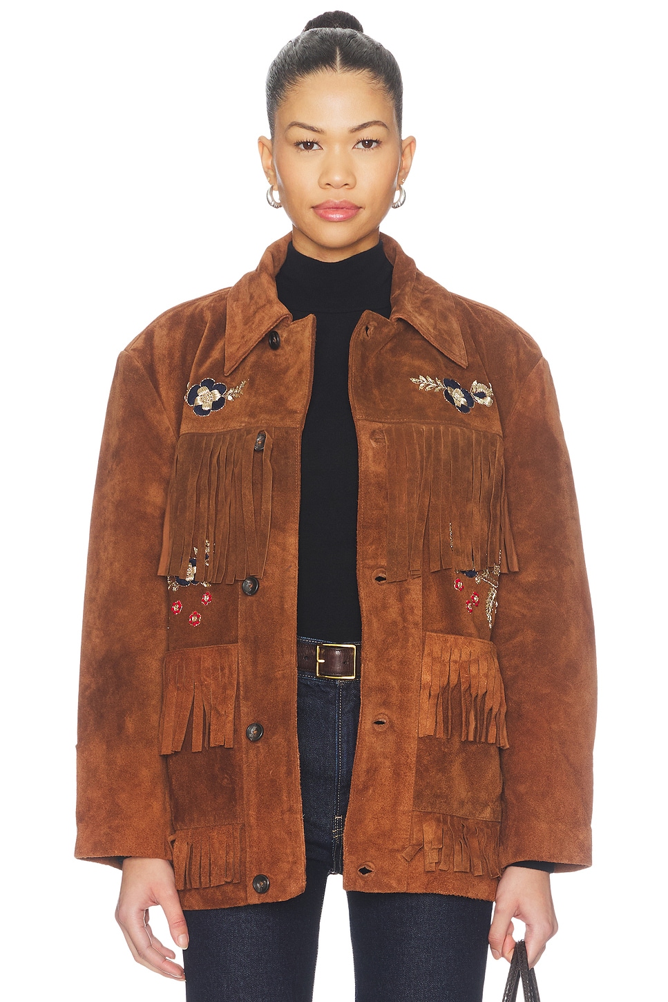 Hand Embroidered Suede Fringe Jacket - thumbnail 2