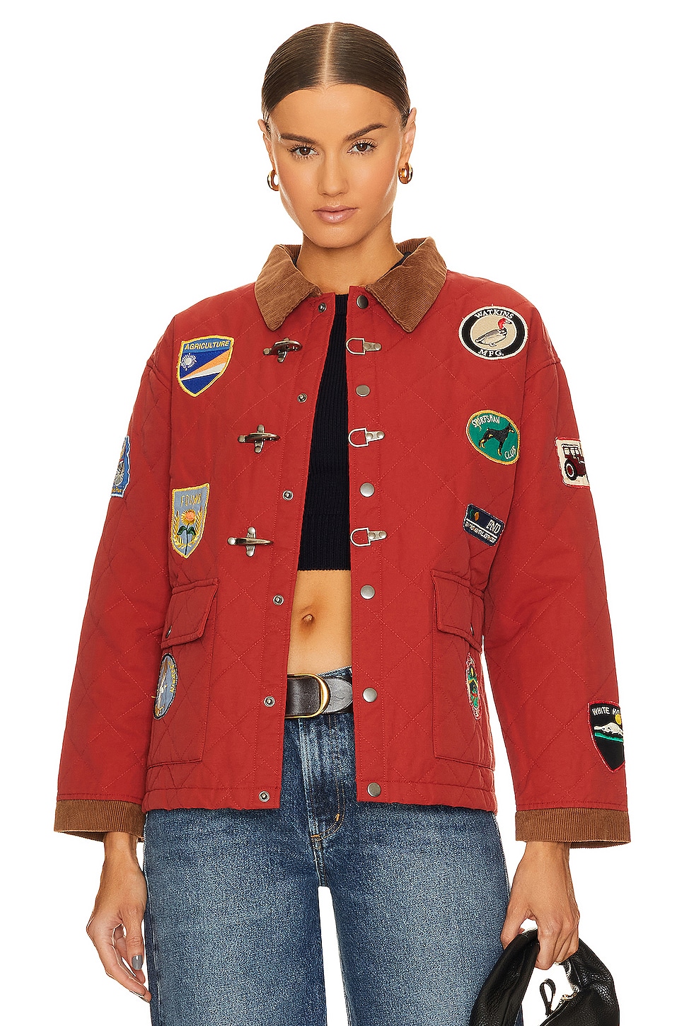 Found Quilt Patch Jacket in Red