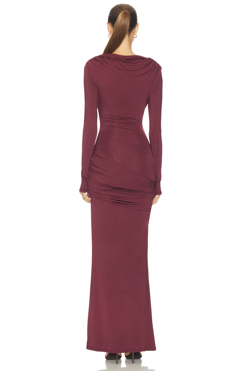 pink ruffle dress long sleeve Pink Modest High Neck Ruffle Layered Party Dress Custom