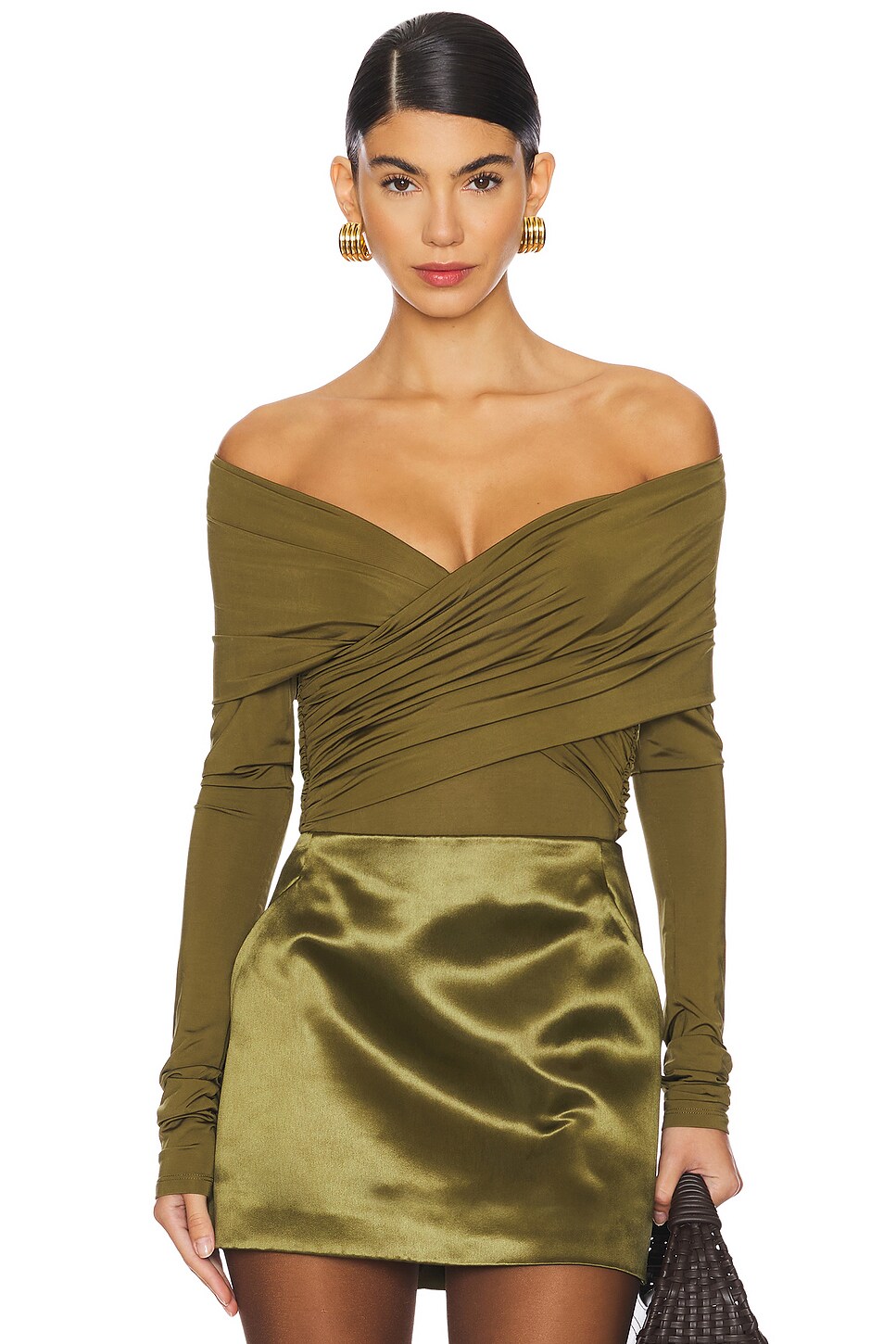 Paris Georgia Otto Bodysuit in Olive REVOLVE