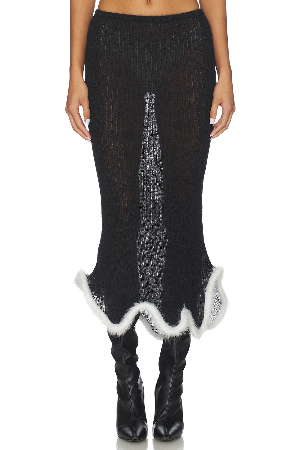 Ginny Alpaca Wavy Midi Skirt