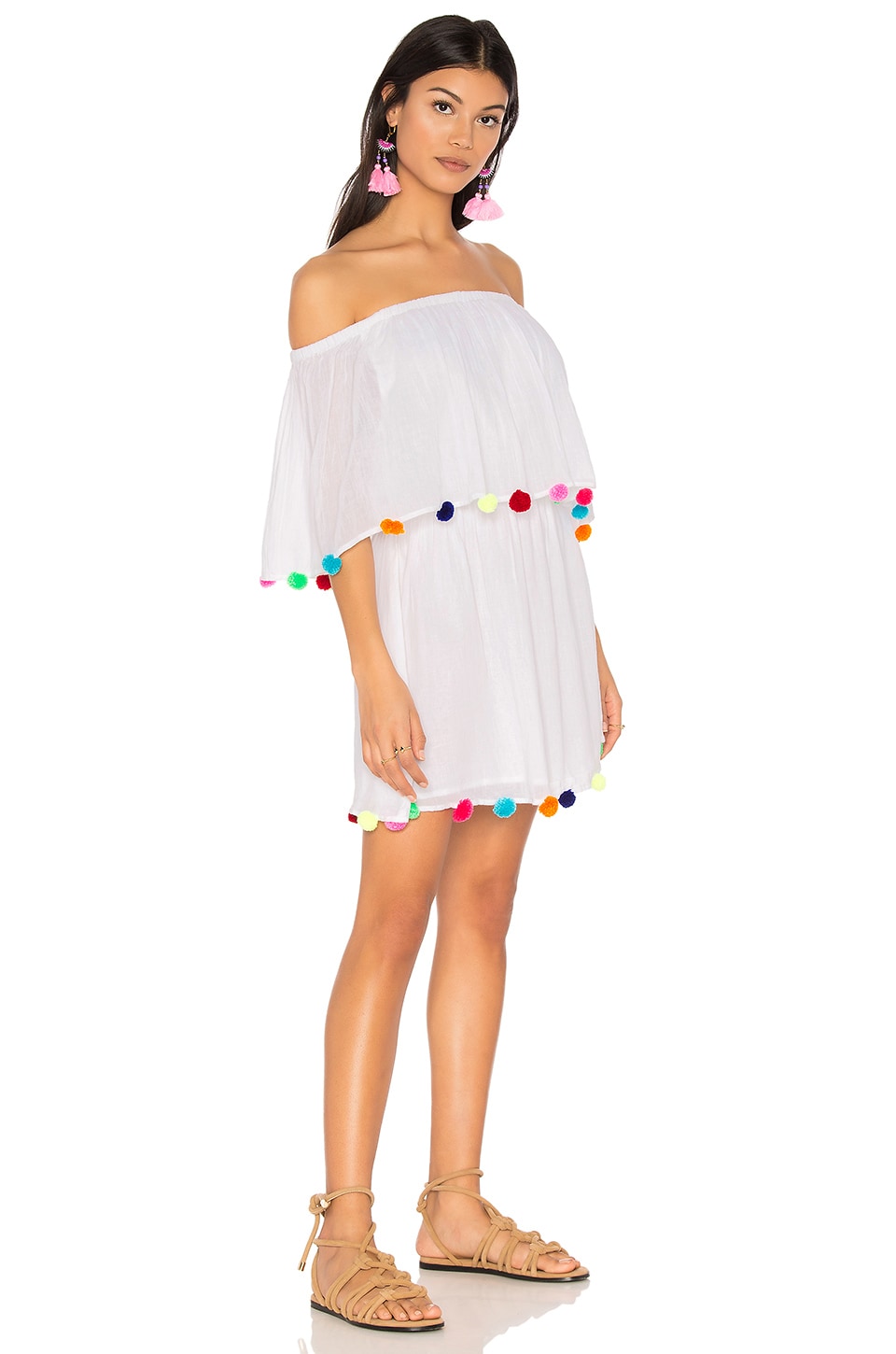 Pitusa Pom Pom Festival Dress in White