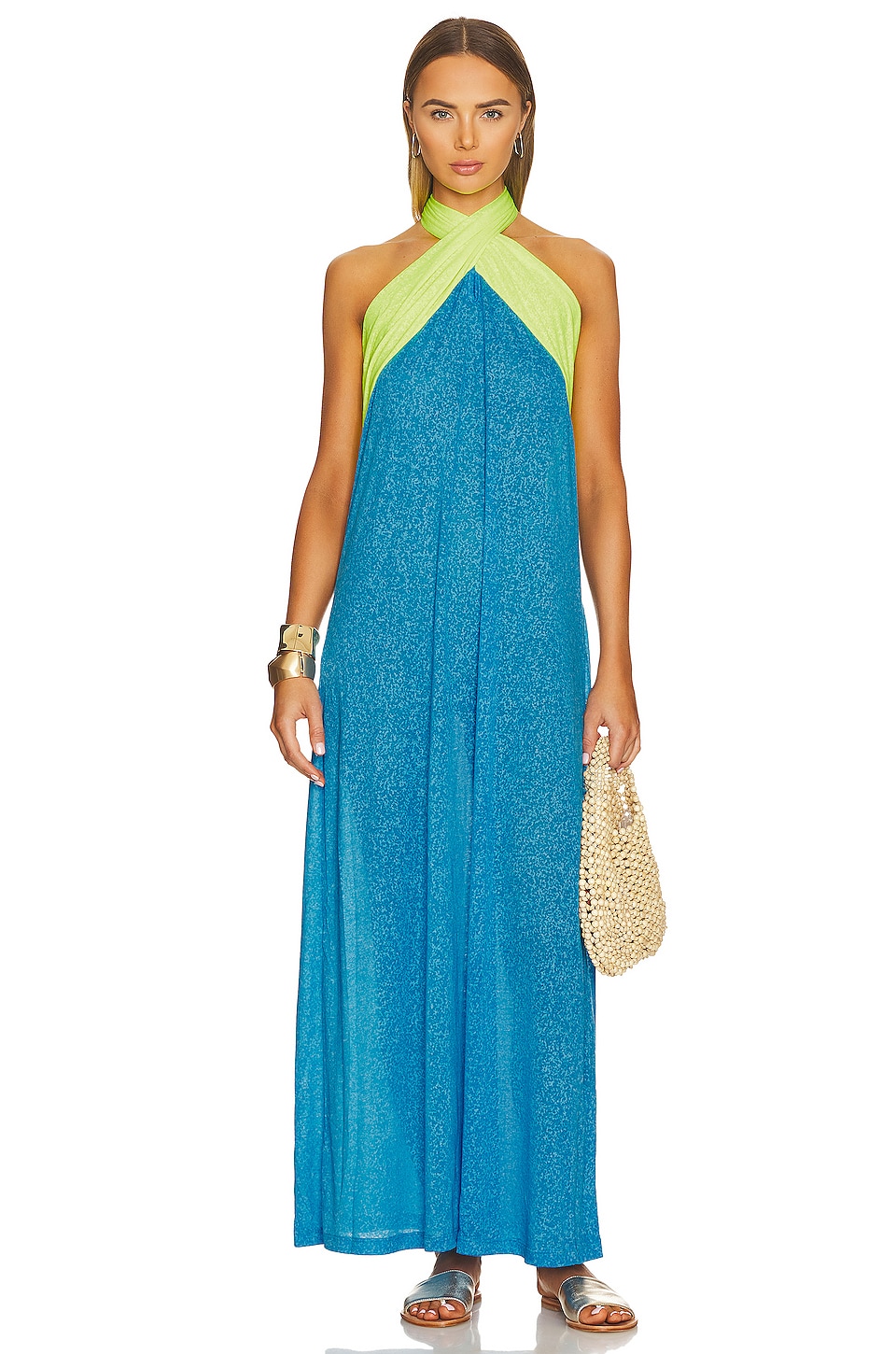Image 1 of Halter Dress in Blue