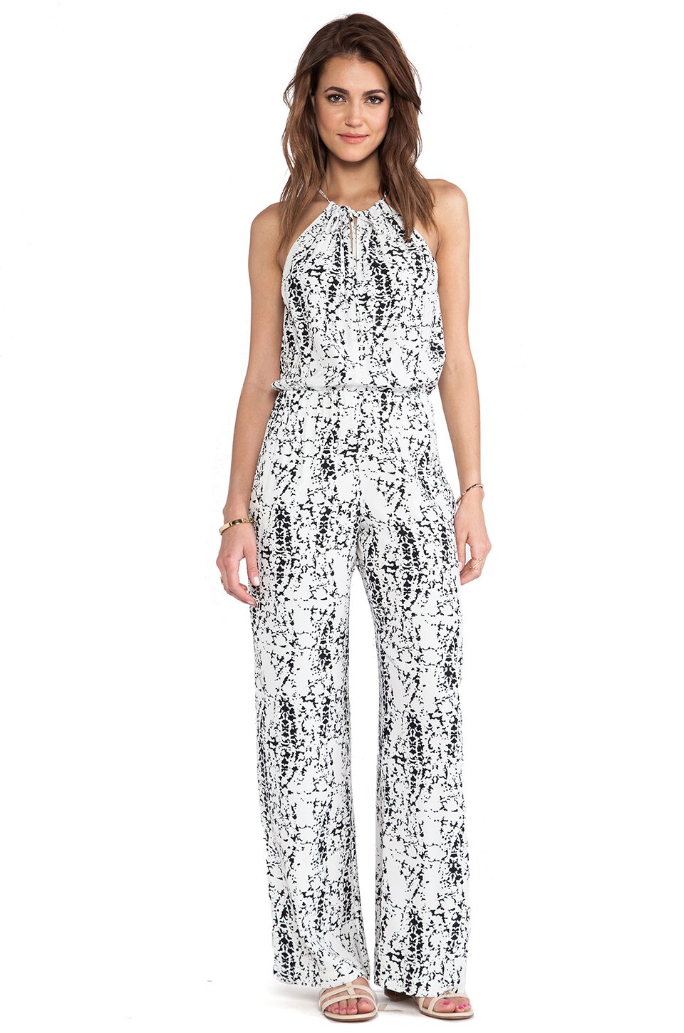 parker black and white jumpsuit