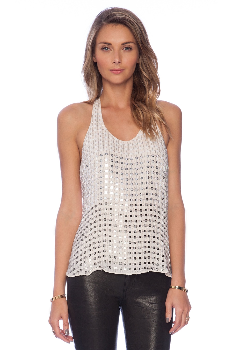 Parker Sandra Embellished Tank in Nude | REVOLVE