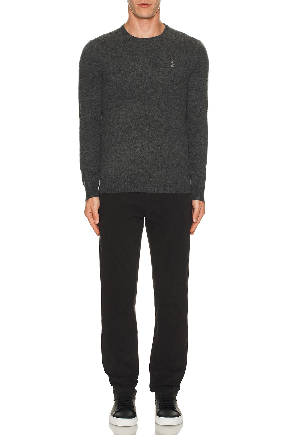 Polo Ralph Lauren Long Sleeve Pullover in Dark Charcoal