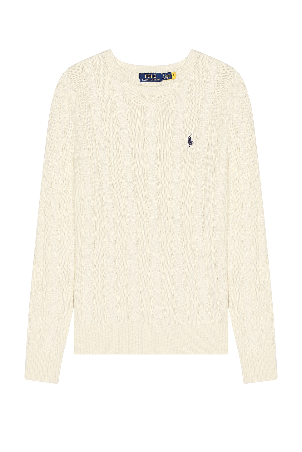 Polo Ralph Lauren Cable Knit Crewneck Sweater in Andover Cream REVOLVE