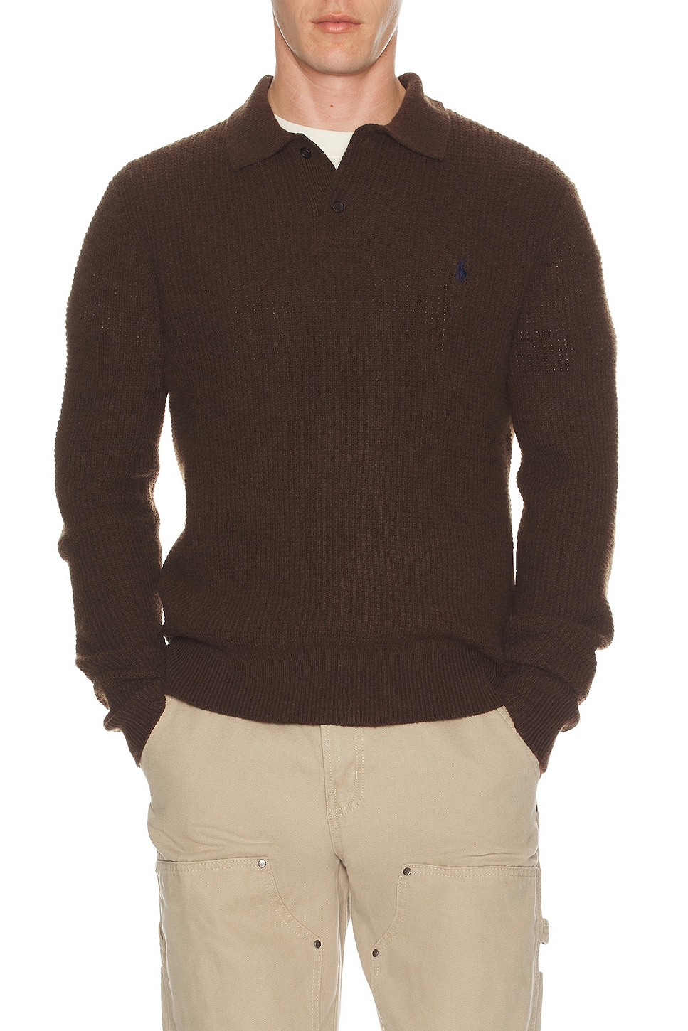 Polo Ralph Lauren Long-Sleeve Cotton Wool Textured Crewneck