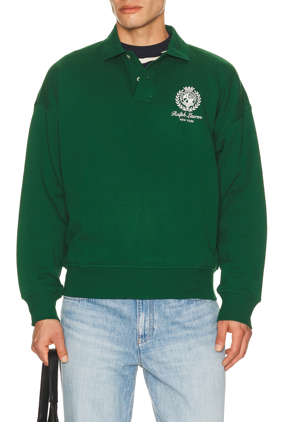 Polo Ralph Lauren Fleece New York Graphic Polo in New Forest | REVOLVE