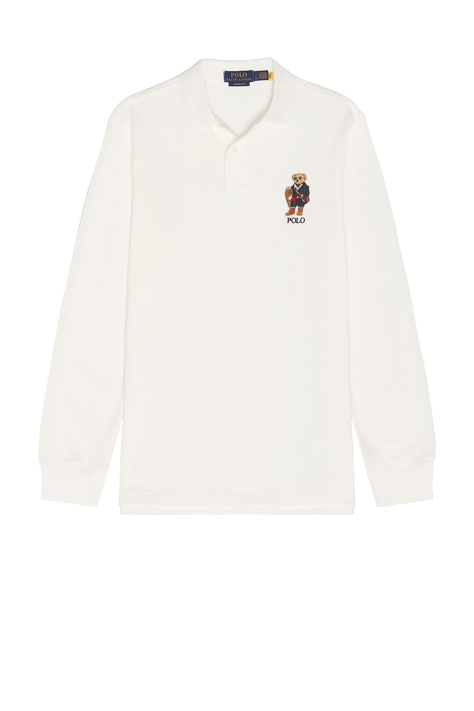 Polo Ralph Lauren Long Sleeve Novelty Holiday Bear Polo in Cream