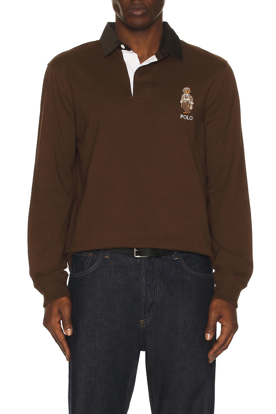 Polo Ralph Lauren Long-sleeve Jersey Knit Novelty Bear Rugby Polo