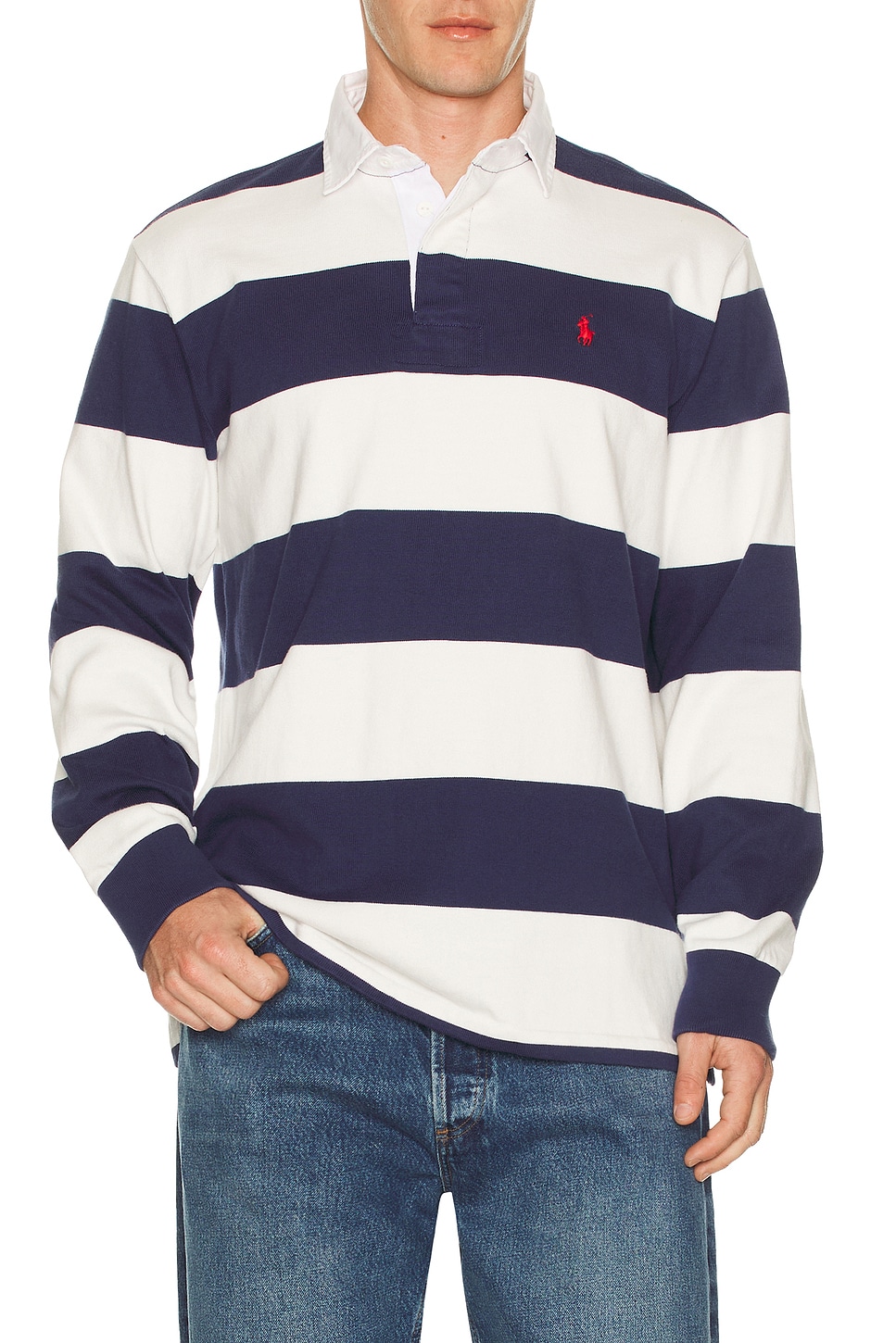 Polo Ralph Lauren Long Sleeve Heavyweight Rugby Shirt in Dark
