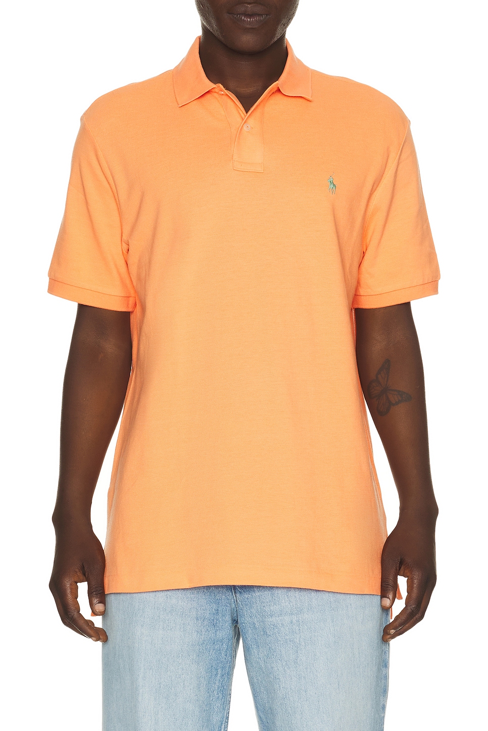 POLO RALPH LAUREN XL 水着 オレンジ グラデーション Polo Ralph Lauren Short Sleeve Mesh Polo in Pompano Orange | REVOLVE