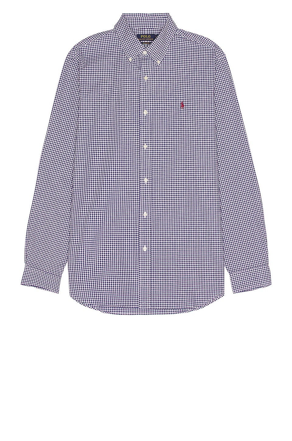 Polo Ralph Lauren Poplin Long Sleeve Shirt in Navy & White