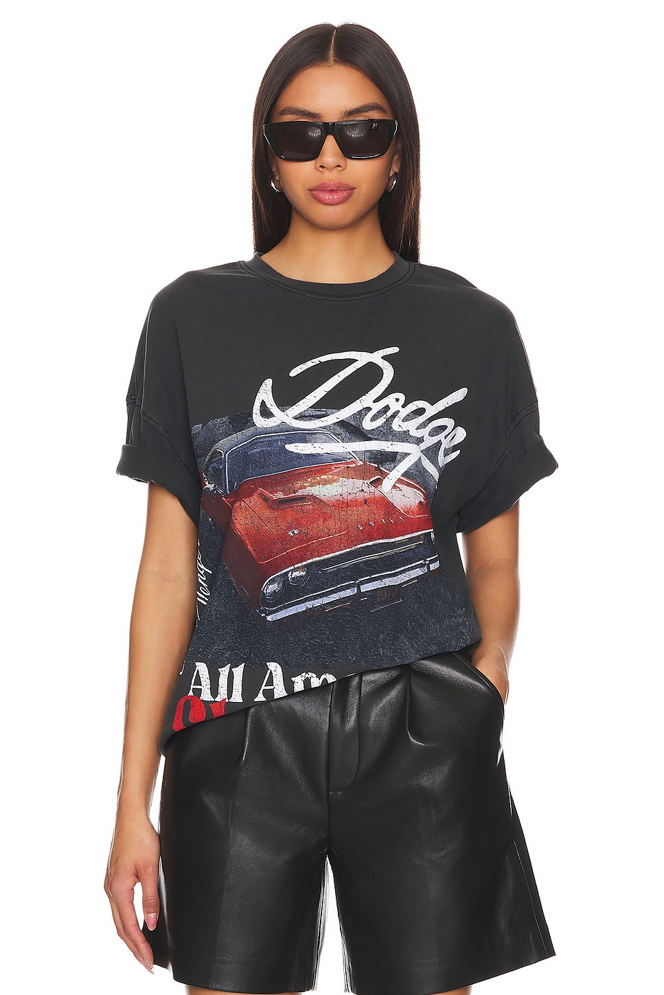 Philcos Dodge All American Classic Oversized Tee in Black Pigment