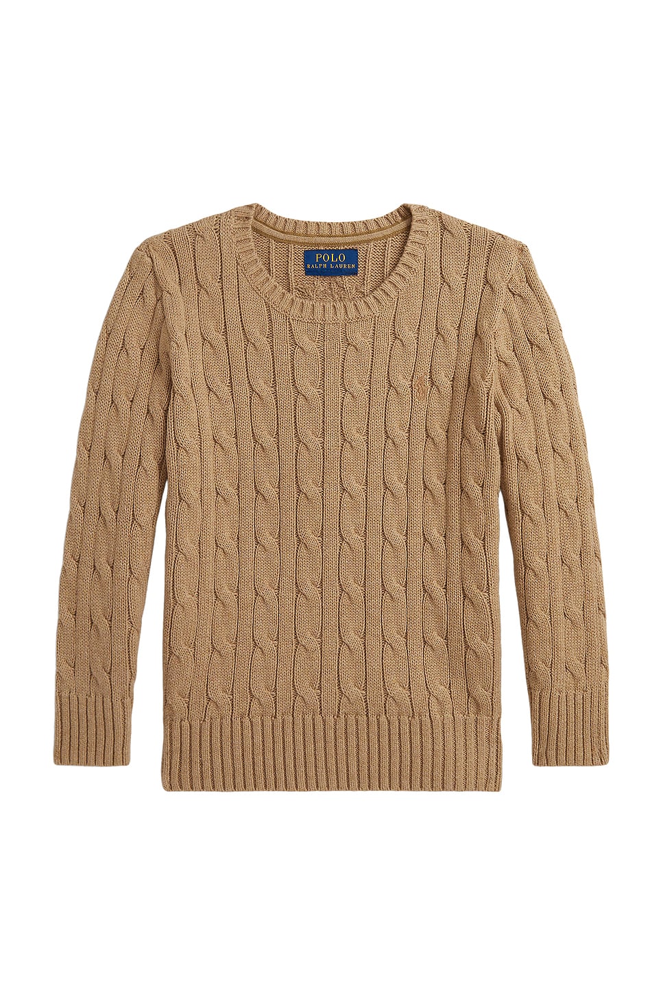 Long Sleeve Cable Knit Crewneck Sweater