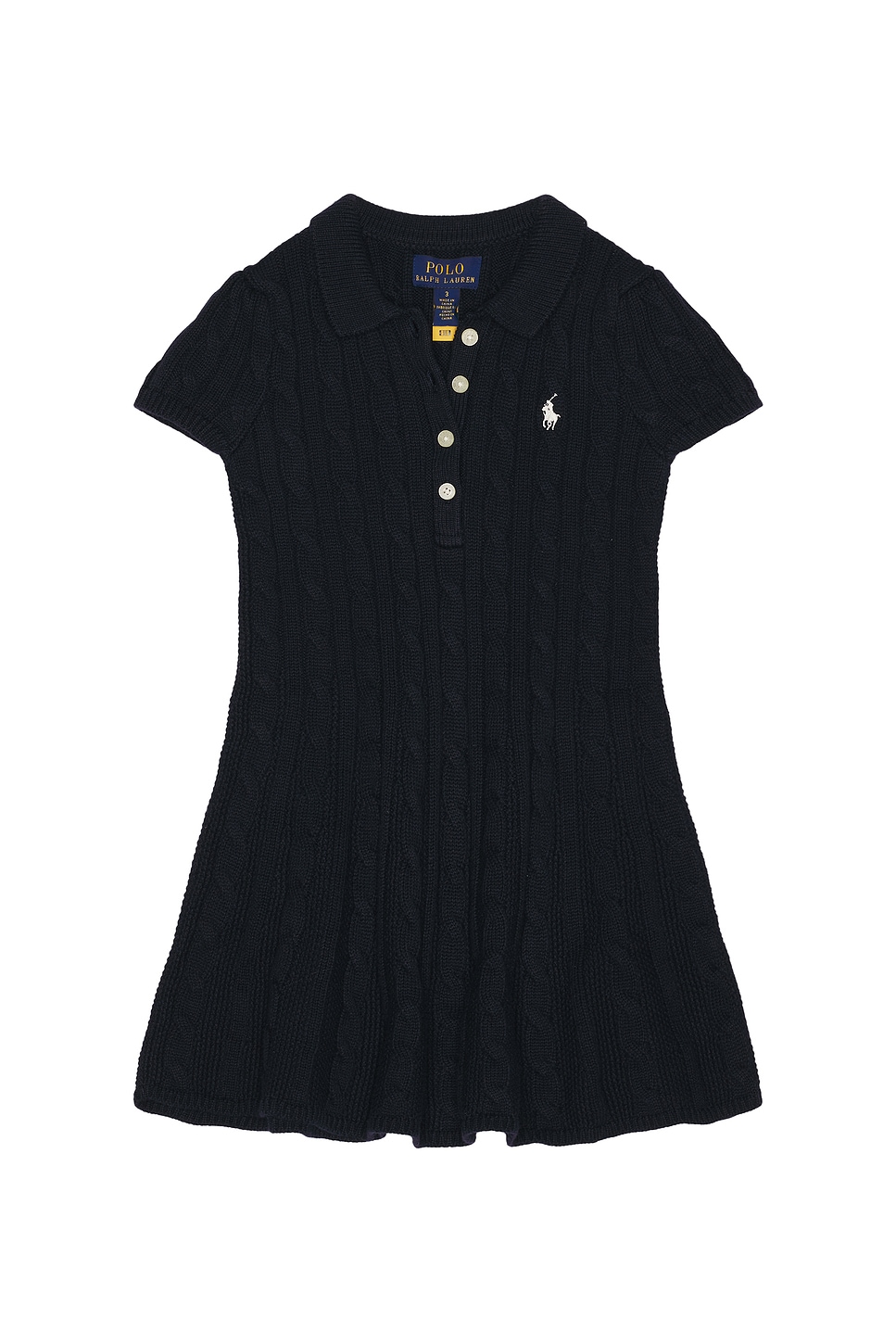Polo Ralph Lauren Short Sleeve Cotton Cable Knit Polo Dress in Rl Navy With Cream | REVOLVE Polo Ralph Lauren Short Sleeve Cotton Cable Knit Polo Dress in Rl Navy With Cream | REVOLVE