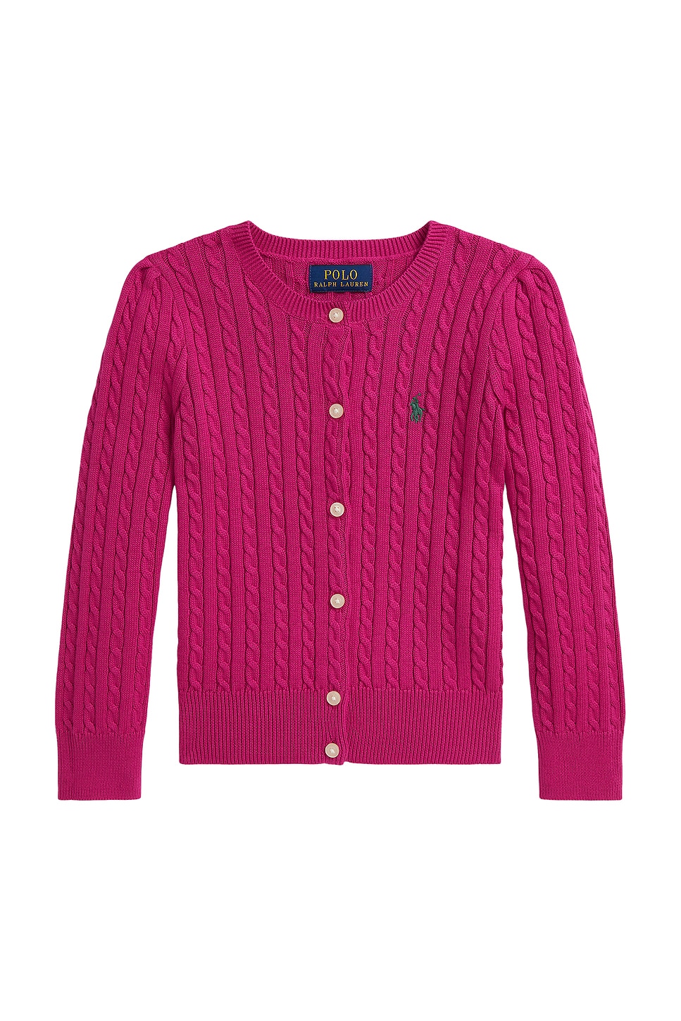 Polo Ralph Lauren Cable Knit Cardigan in Preppy Pink | REVOLVE