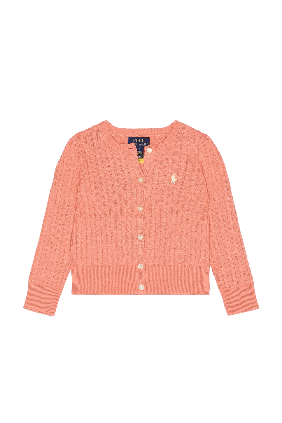 Polo Ralph Lauren Cable Knit Cotton Cardigan in Desert Rose | REVOLVE