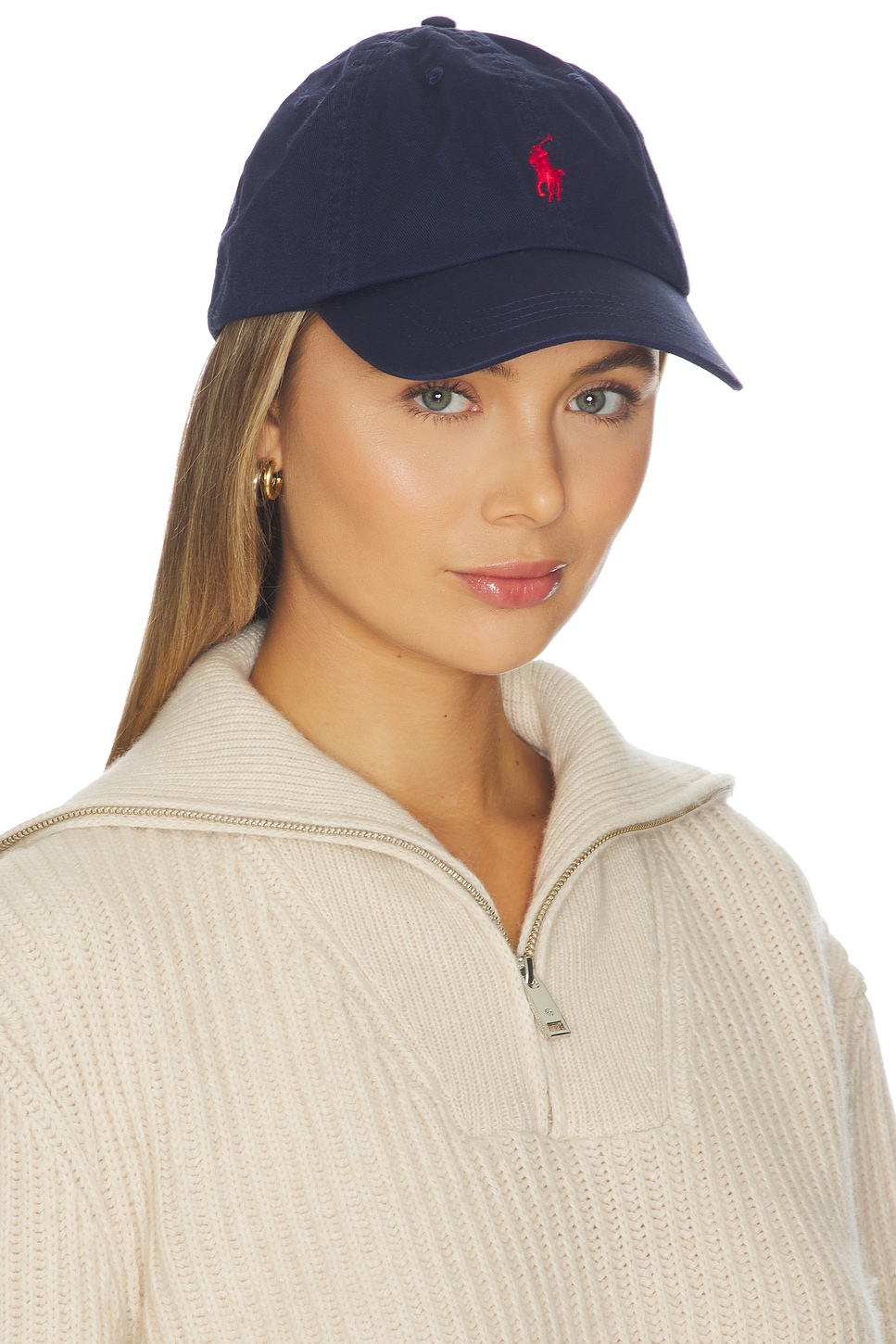 Polo Ralph Lauren Twill Sport Cap in Newport Navy & Red | REVOLVE