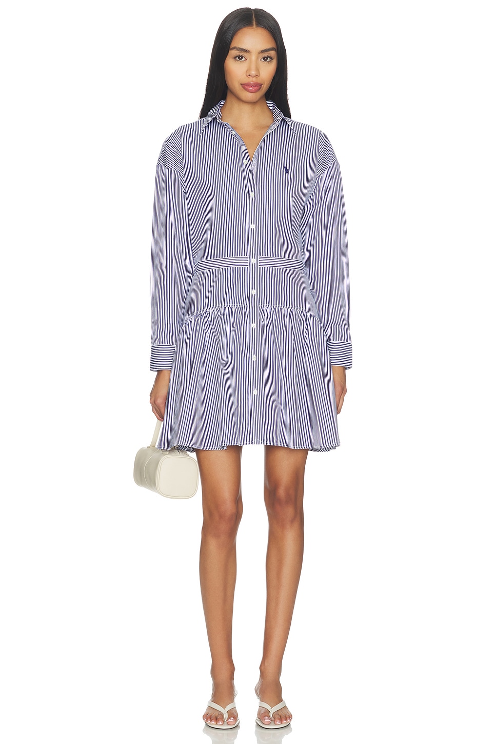 polo ralph lauren striped shirt dress Cotton line silhouette and finished with an embroidered pony at the left chest Polo Ralph Lauren girl striped