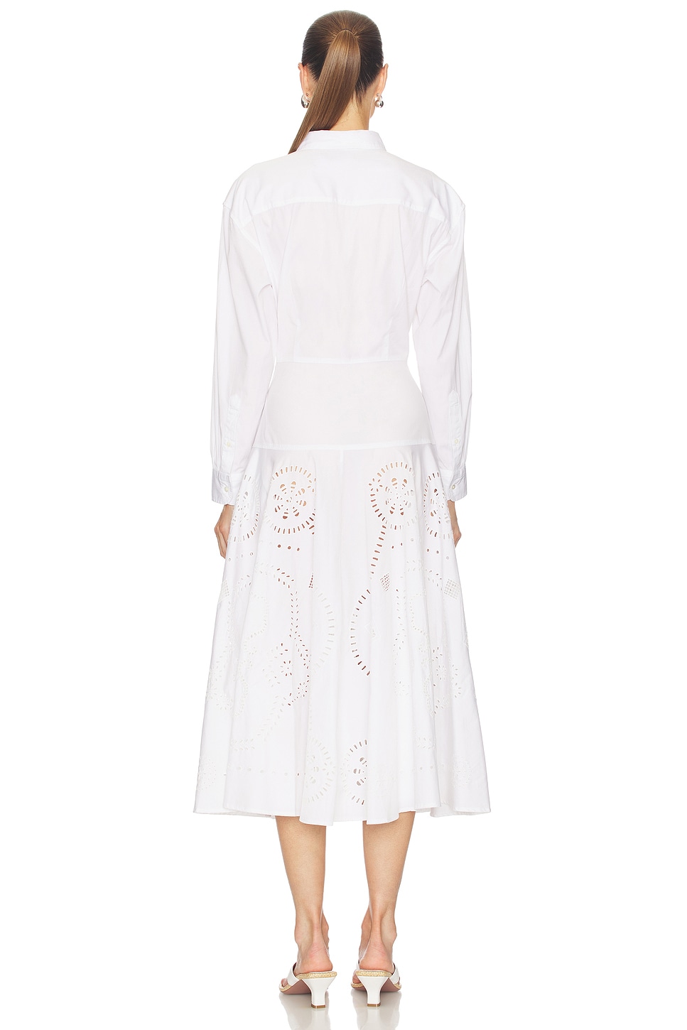 Polo Ralph Lauren Collared Long Sleeve Shirt Dress in White | REVOLVE