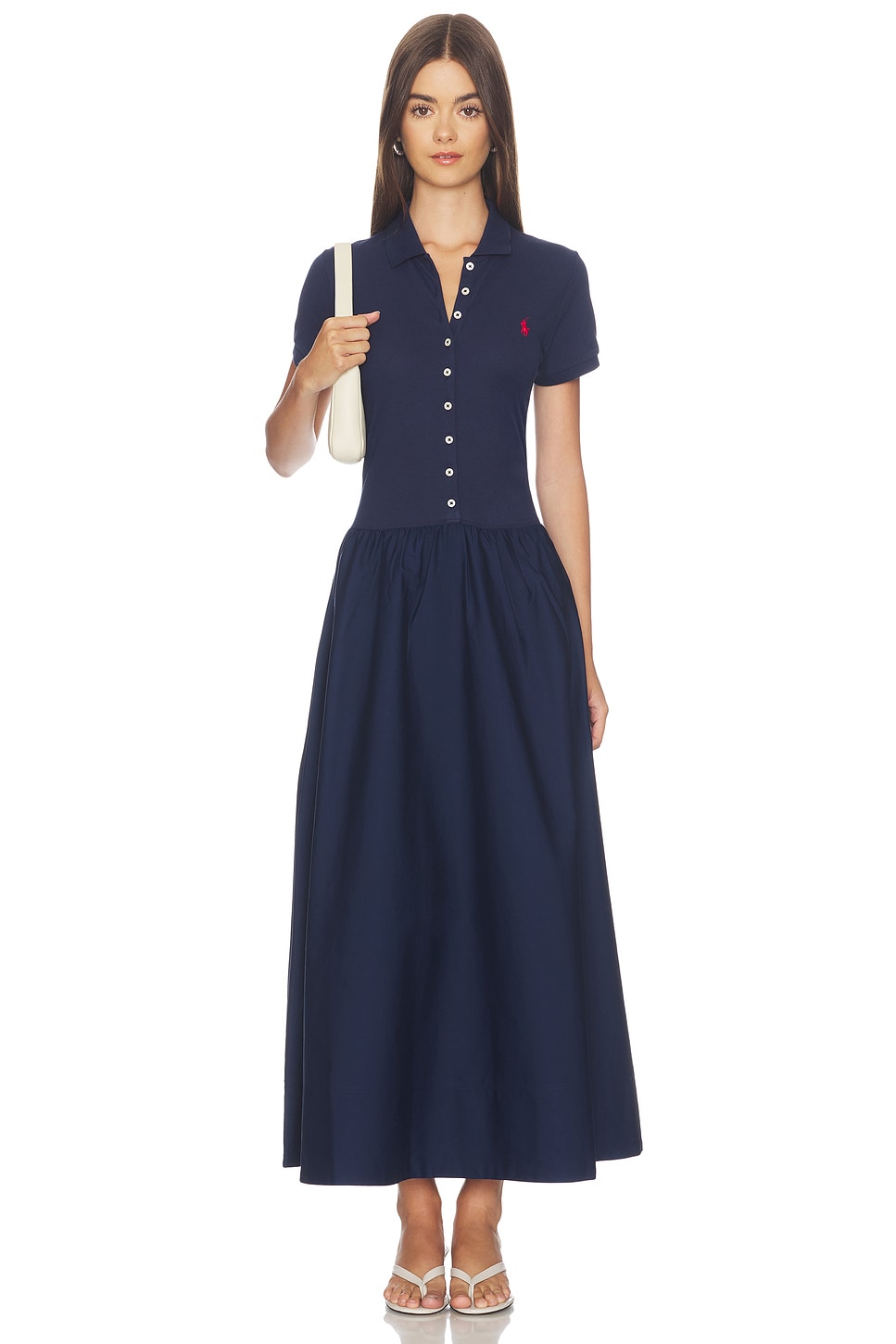 Poplin Collared Short Sleeve A Line Dresses - thumbnail 2