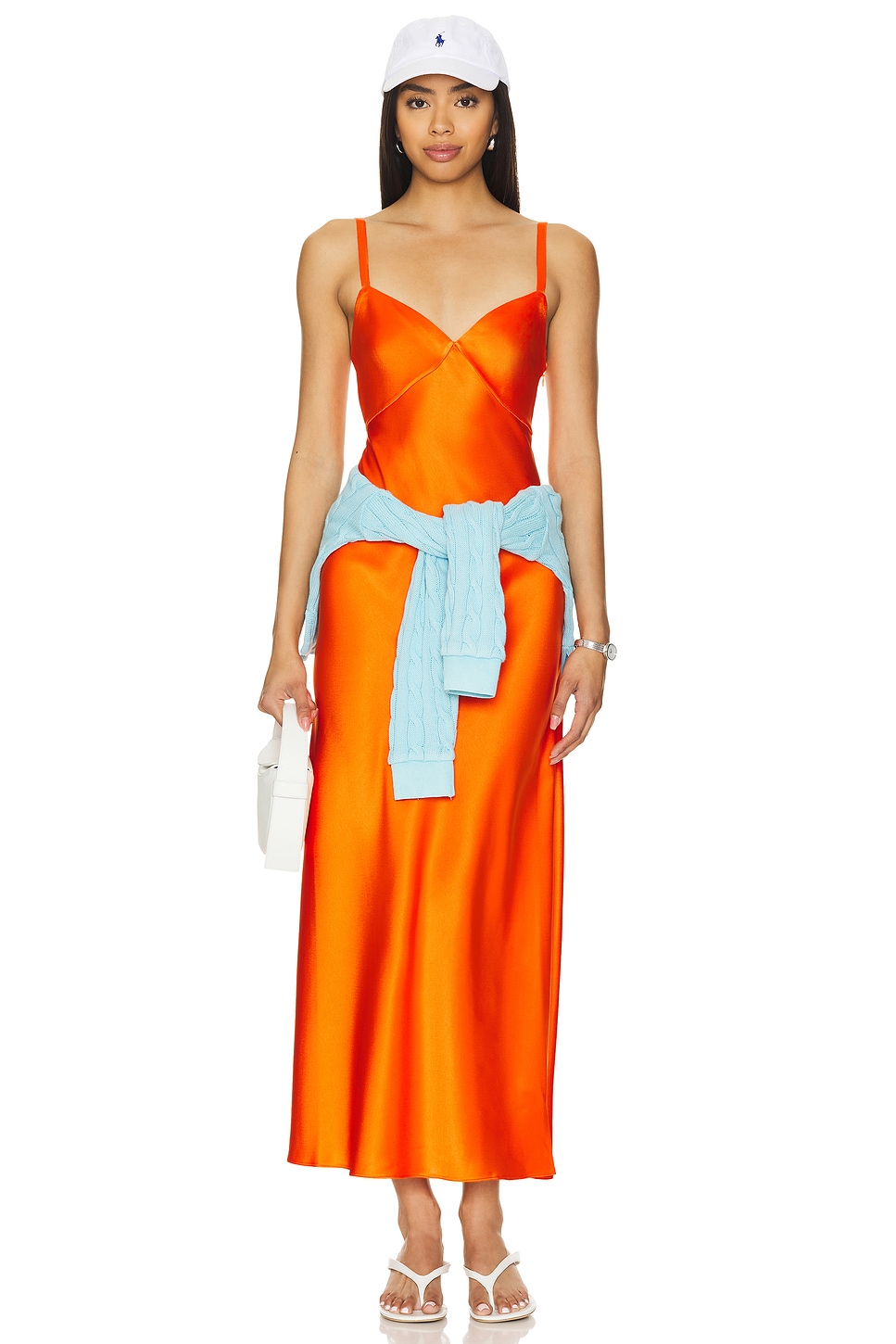 Polo Ralph Lauren Addison Slip Dress in Bright Signal Orange REVOLVE