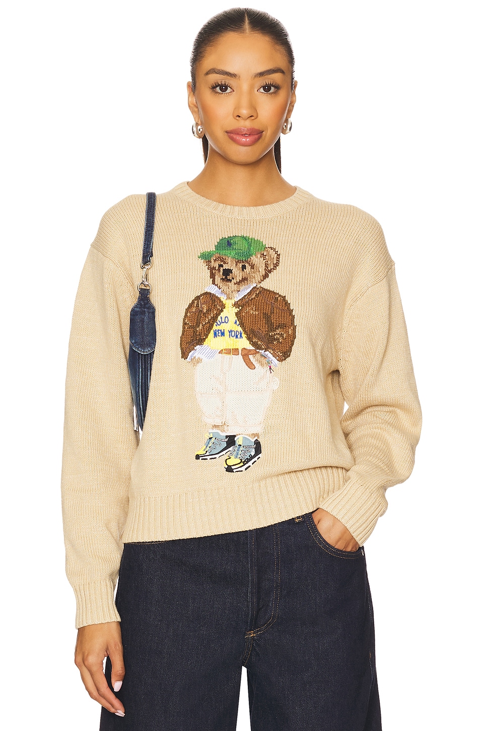 Polo Bear Cotton Crewneck Sweater