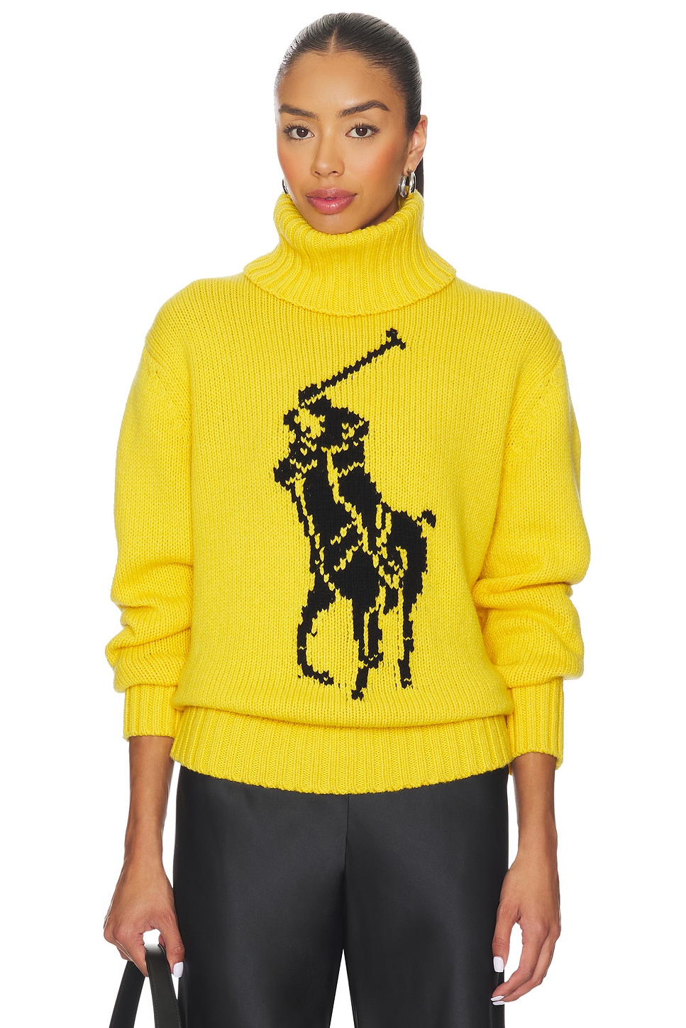 Polo Ralph Lauren Big Pony Wool Turtleneck Sweater in Yellow Fin