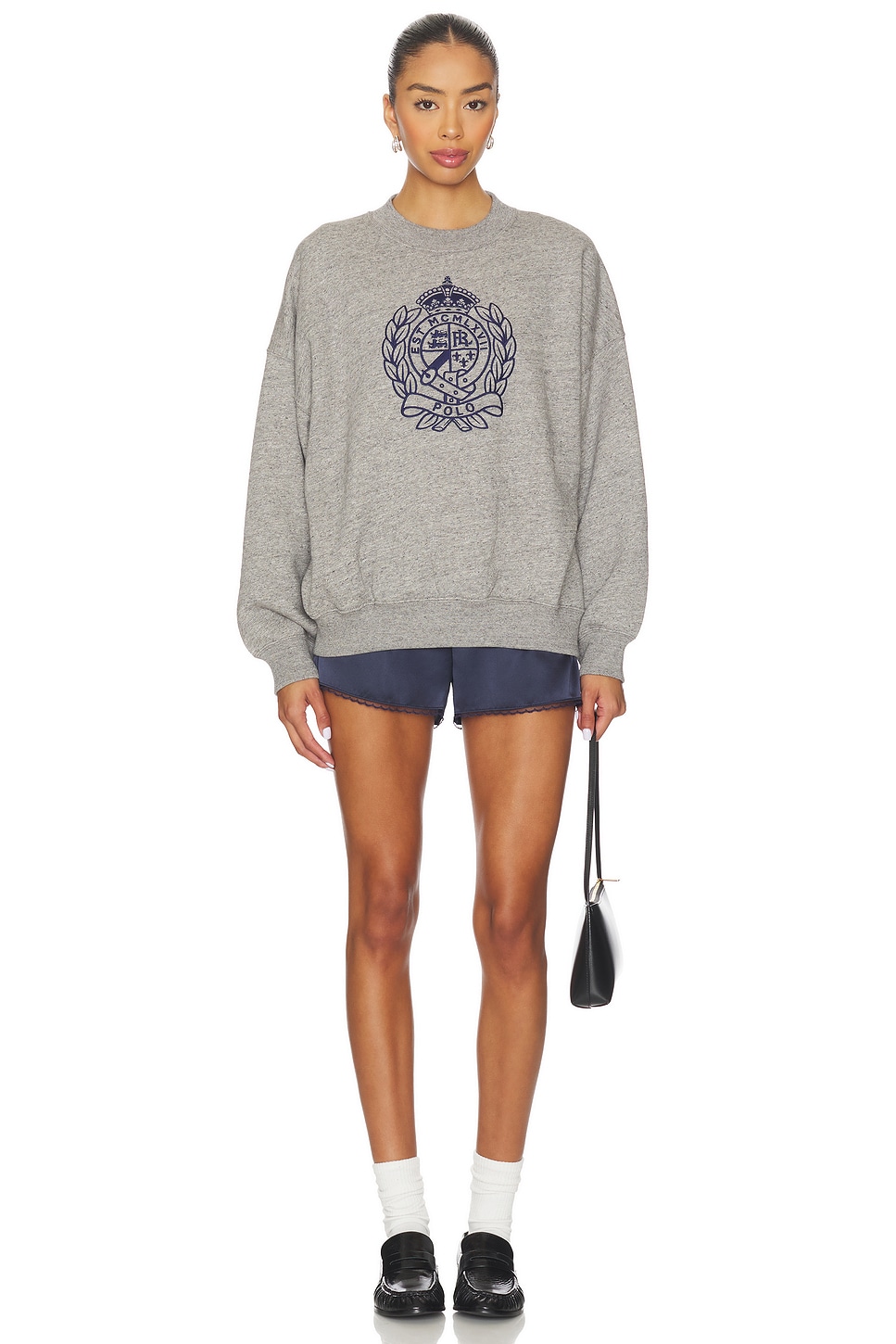 Embroidered Crest Fleece Crewneck