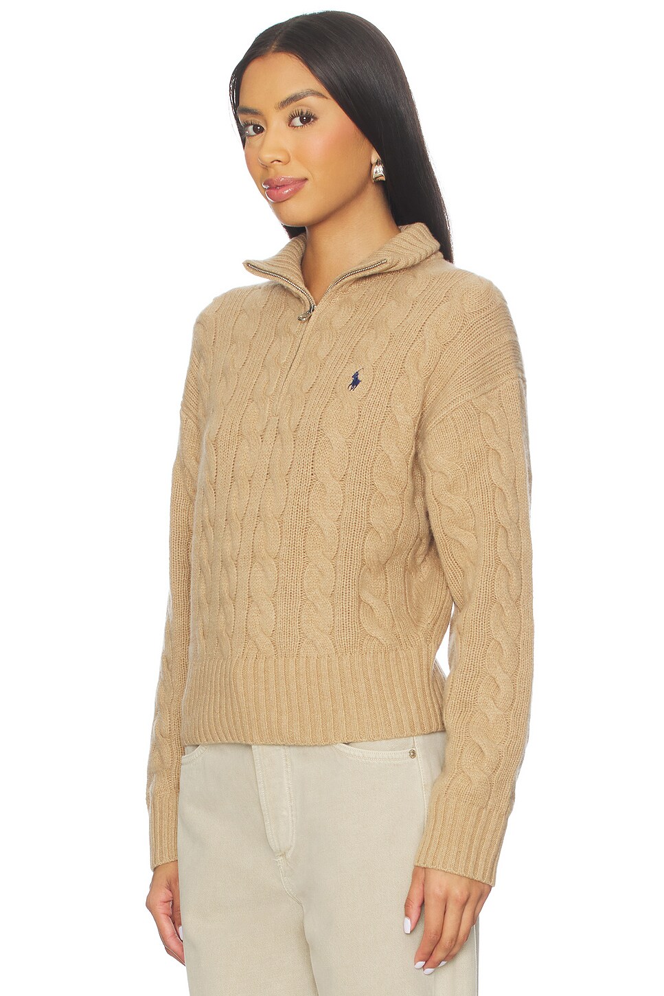 Polo Ralph Lauren - Cable Wool Cashmere Half Zip Sweater | Plush
