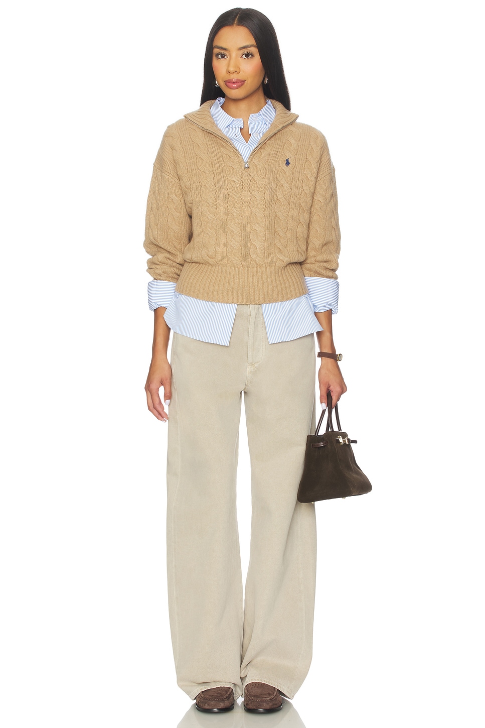 Polo Ralph Lauren - Cable Wool Cashmere Half Zip Sweater | Plush