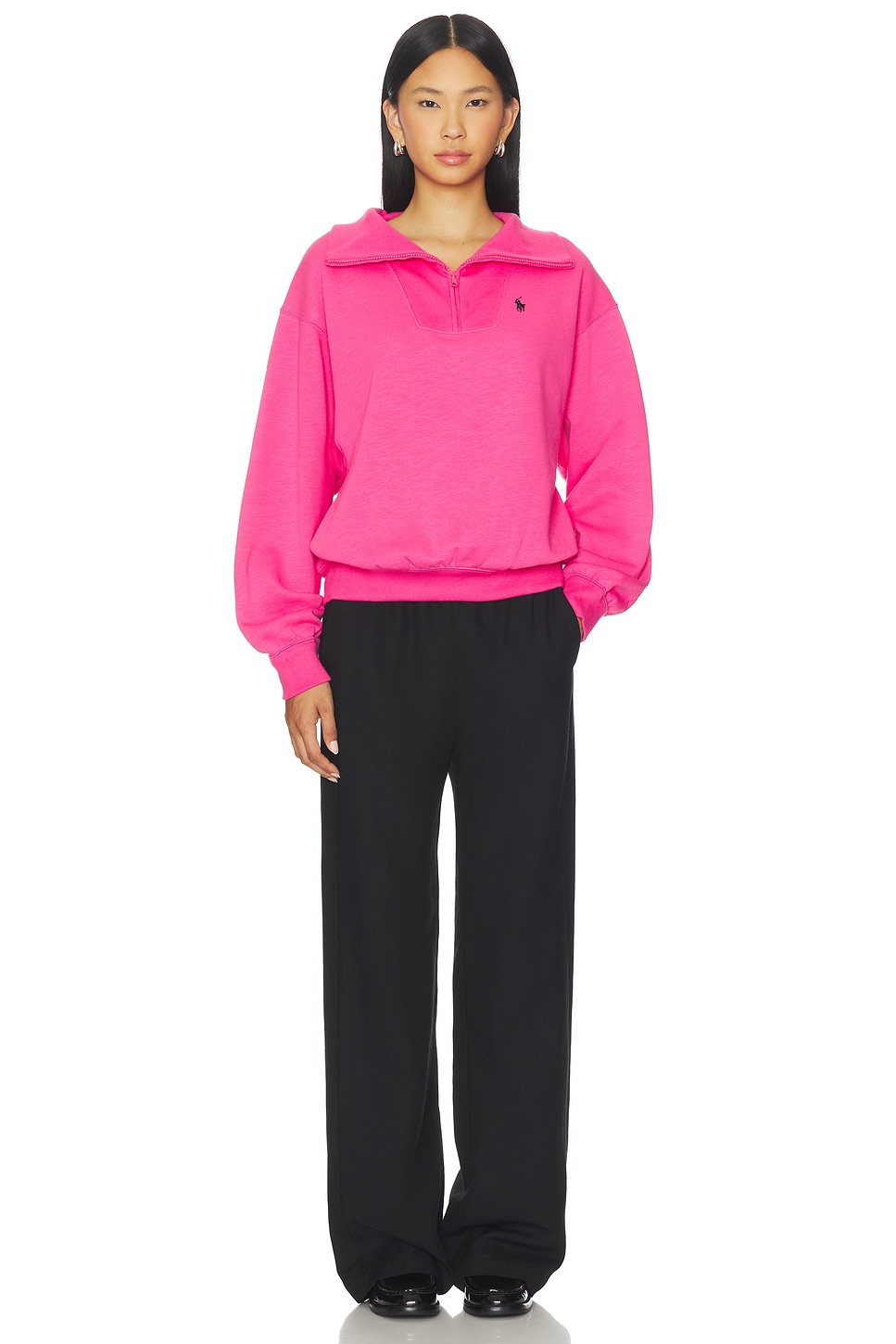 Polo Ralph Lauren Pink Pony Vintage Half Zip Sweatshirt
