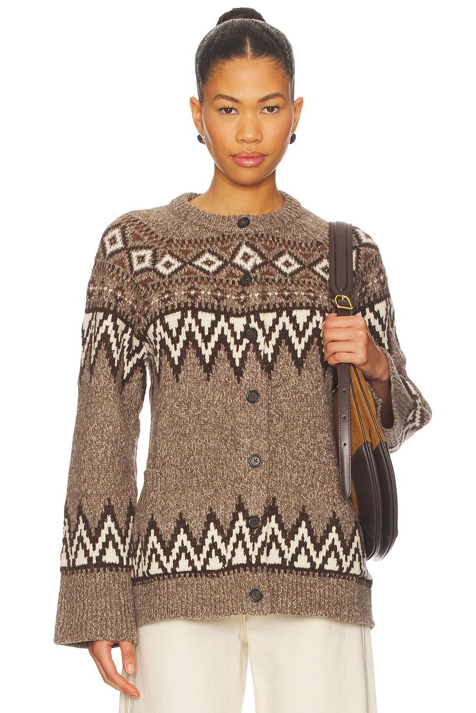 Fair Isle Wool Blend Cardigan