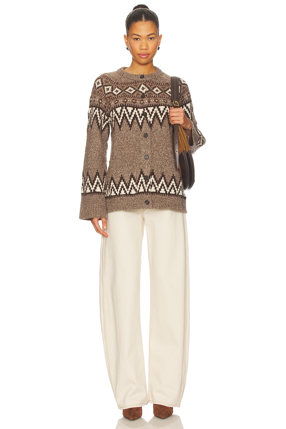 Fair Isle Wool Blend Cardigan