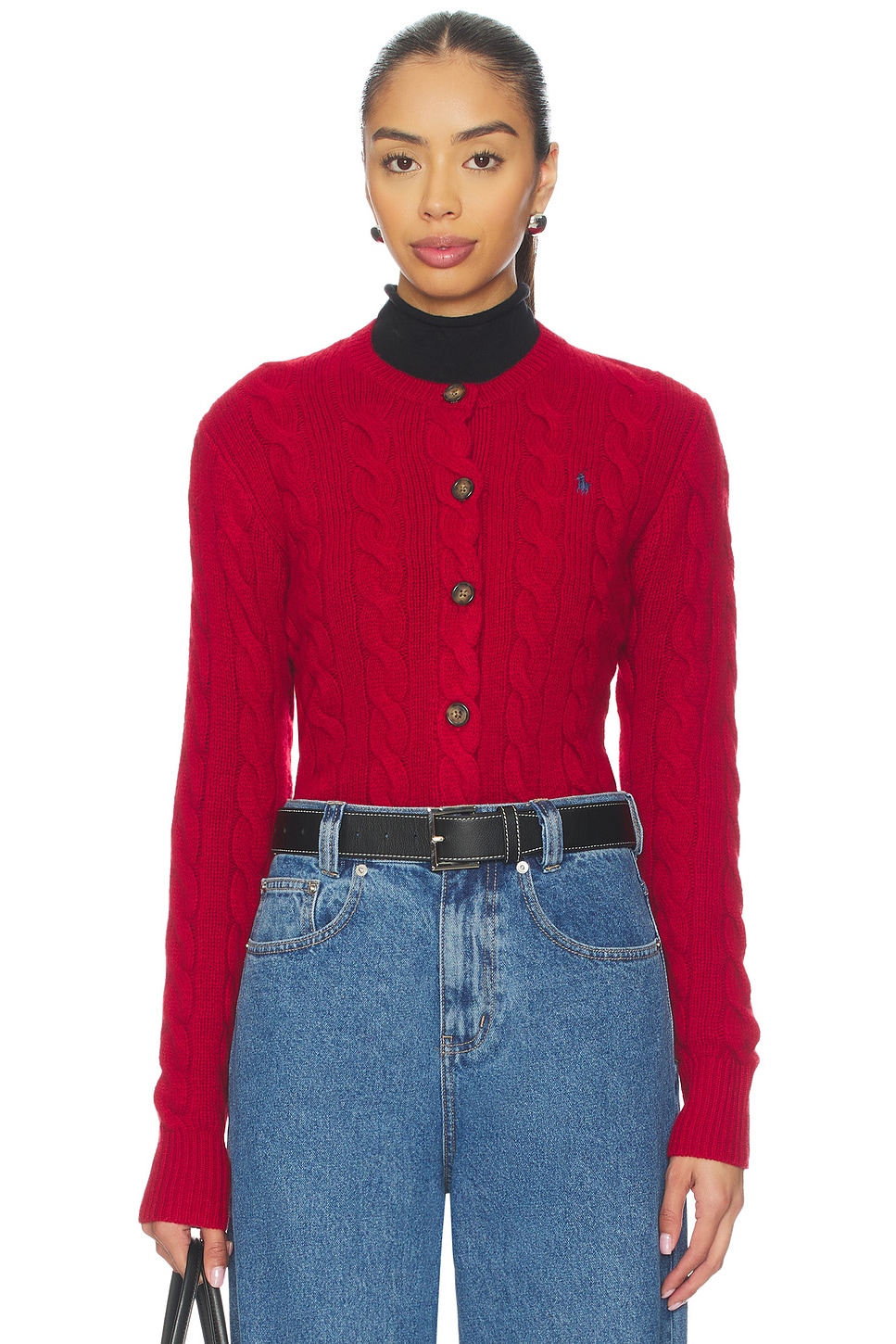 Cable Knit Wool Cashmere Cardigan