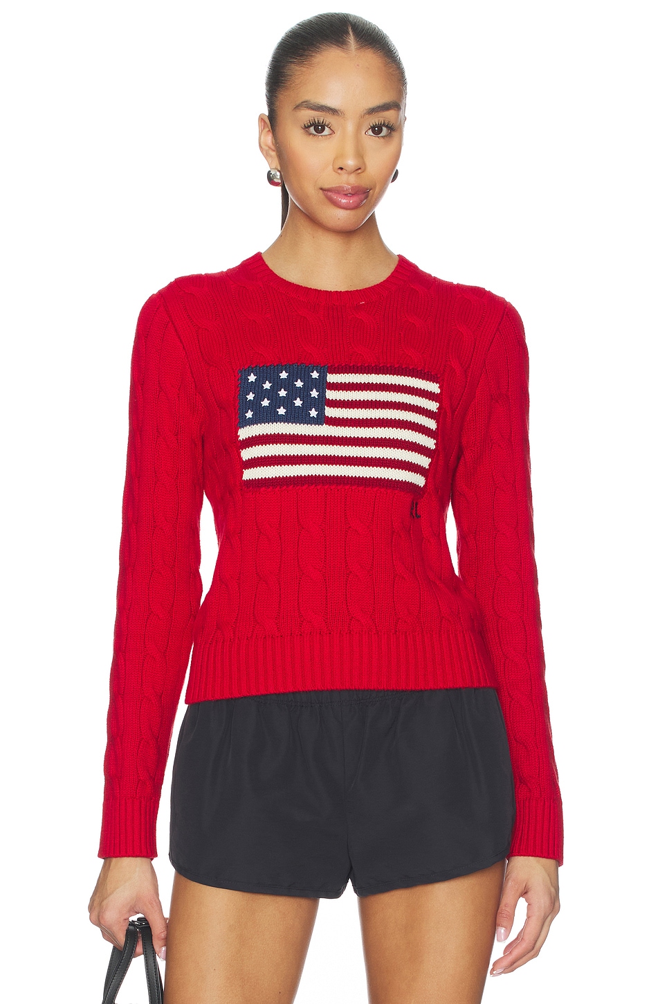 レッド クルーネック セーター Polo Ralph Lauren コットンクルーネックプルオーバーセーター - Red