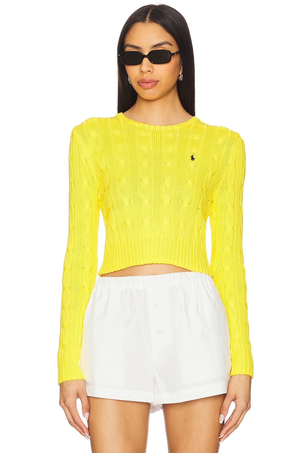 Cable-knit Cotton Cropped Sweater