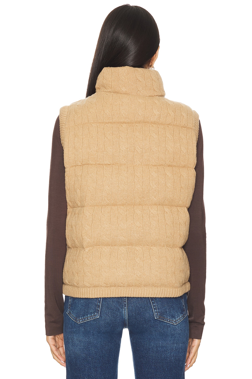 Polo Ralph Lauren Cable Knit Wool Cashmere Quilted Vest thumbnail
