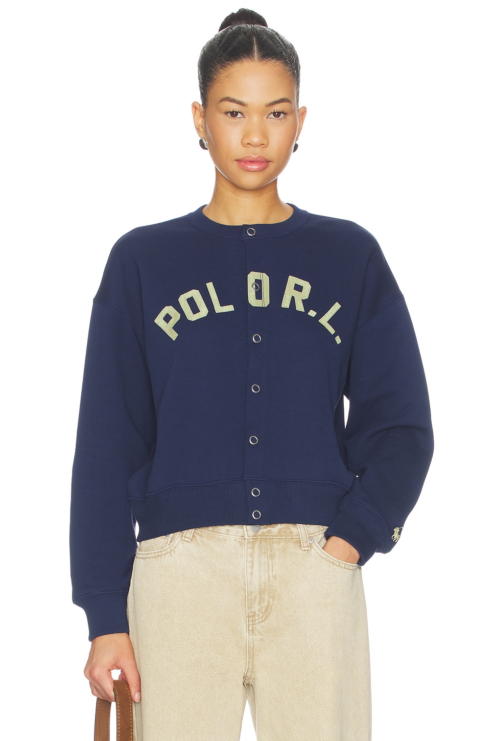 Polo Ralph Lauren Arctic Fleece Crew Jacket in Newport Navy | REVOLVE