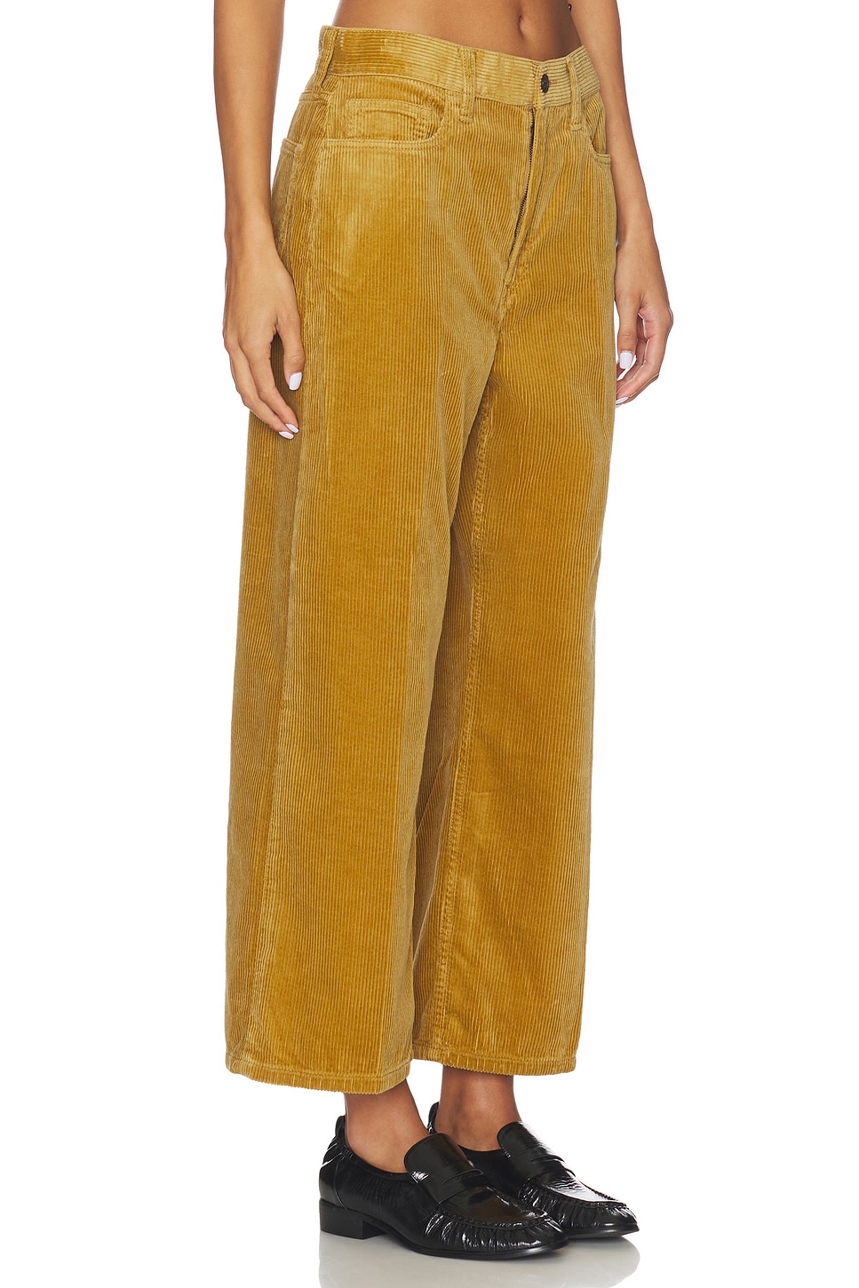 Corduroy Wide-leg Cropped Pant