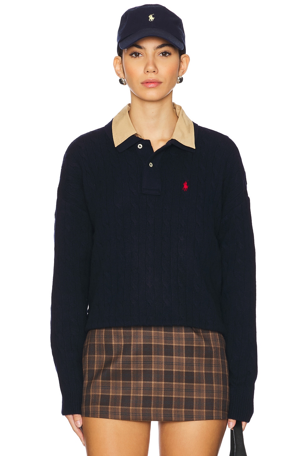 Cable Wool-cashmere Polo Shirt