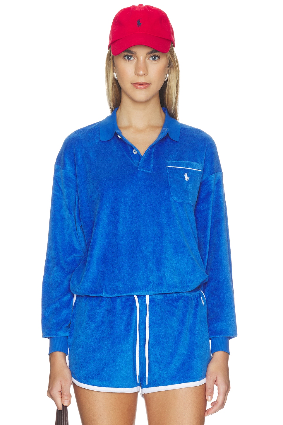 Cotton Terry Long Sleeve Polo