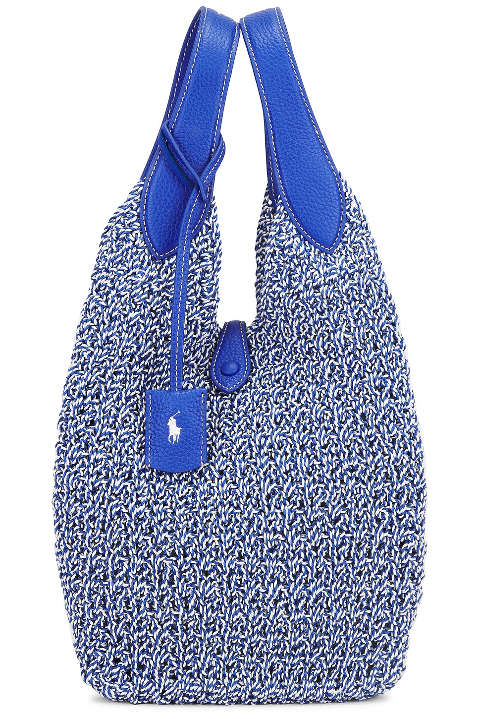 Polo Ralph Lauren Medium Tote in Bright Blue & Optic White