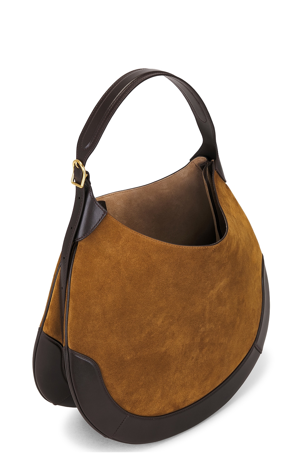 Suede & Leather Medium Shoulder Bag