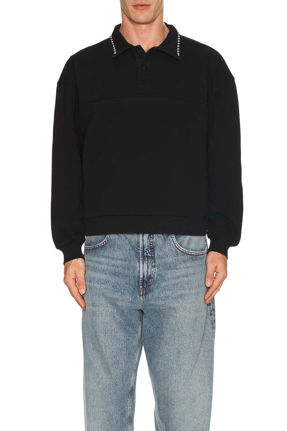 Tweak Studded Polo Sweatshirt - Thumbnail 4