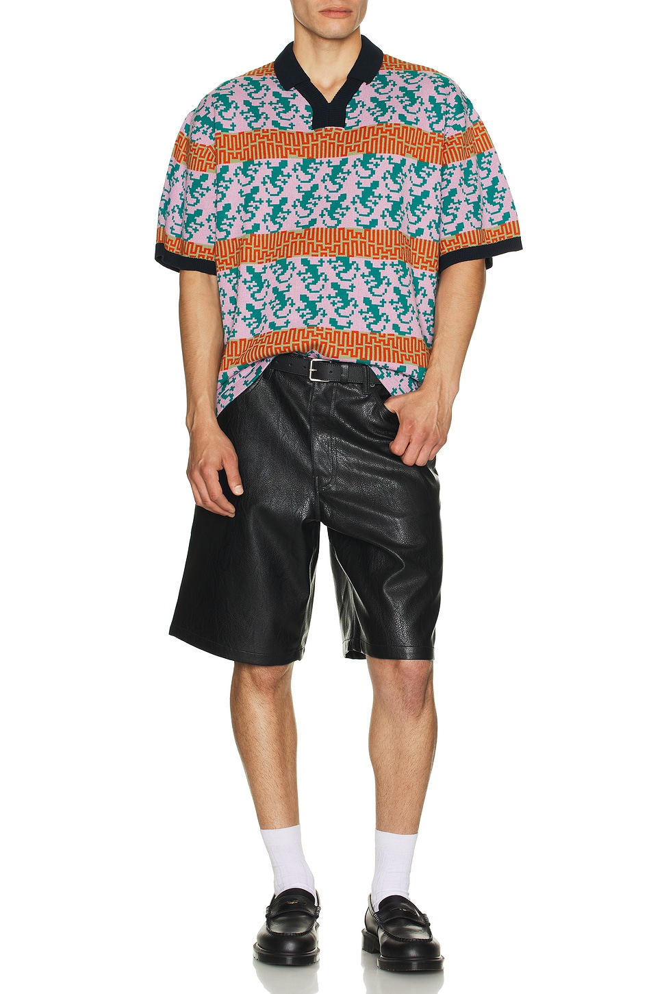 トップス MULTI COLLAR JACQUARD KNIT POLO soerte M Men's Multi-Logo Jacquard Knitted Polo | PXG