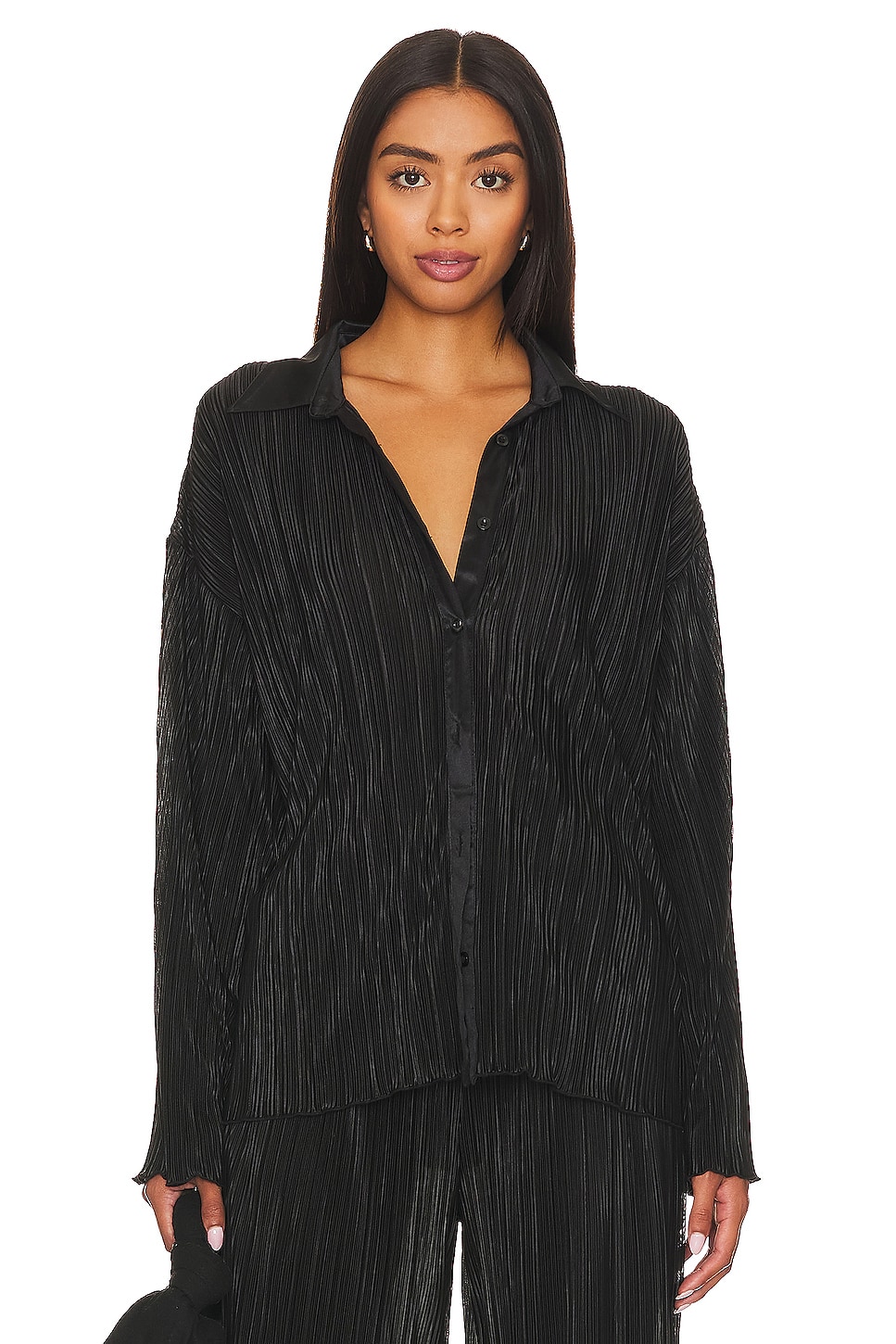 Plisse Bib Button Down Shirt main image 1